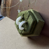 A-Grade Natural White Jadeite Cloop Earring Studs No.180768