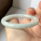 54.5mm A-Grade Natural Light Green Jadeite Traditional Round Bangle No.152087