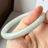 54.5mm A-Grade Natural Light Green Jadeite Traditional Round Bangle No.152087