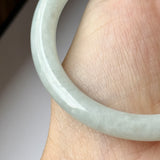 54.5mm A-Grade Natural Light Green Jadeite Traditional Round Bangle No.152087
