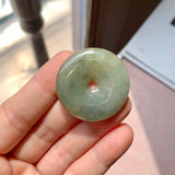 A-Grade Natural Dark Yellowish Green Jadeite Donut No. 220380