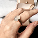 SOLD OUT: 17mm Icy A-Grade Natural Jadeite Duo Ring No.162325
