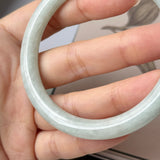 58.7mm A-Grade Natural Light Green Jadeite Traditional Round Bangle No.152086