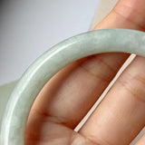 58.7mm A-Grade Natural Light Green Jadeite Traditional Round Bangle No.152086