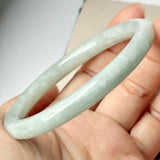 58.7mm A-Grade Natural Light Green Jadeite Traditional Round Bangle No.152086