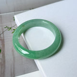53mm A-Grade Green Jadeite Modern Round Bangle(Collector's Item) No.152144