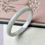 54.6mm A-Grade Natural Lavender Green Jadeite Modern Round Bangle No.152076