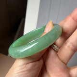 53mm A-Grade Green Jadeite Modern Round Bangle(Collector's Item) No.152144