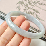 54.6mm A-Grade Natural Lavender Green Jadeite Modern Round Bangle No.152076