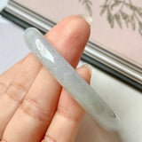54.6mm A-Grade Natural Lavender Green Jadeite Modern Round Bangle No.152076