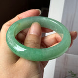53mm A-Grade Green Jadeite Modern Round Bangle(Collector's Item) No.152144