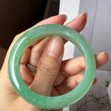 53mm A-Grade Green Jadeite Modern Round Bangle(Collector's Item) No.152144