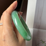 53mm A-Grade Green Jadeite Modern Round Bangle(Collector's Item) No.152144