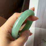 53mm A-Grade Green Jadeite Modern Round Bangle(Collector's Item) No.152144