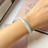 54.6mm A-Grade Natural Lavender Green Jadeite Modern Round Bangle No.152076