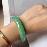 53mm A-Grade Green Jadeite Modern Round Bangle(Collector's Item) No.152144