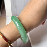 53mm A-Grade Green Jadeite Modern Round Bangle(Collector's Item) No.152144