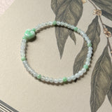 3.6mm A-Grade Natural Jadeite Ruyi Bean Beaded Bracelet No.190509