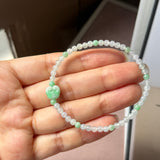 3.6mm A-Grade Natural Jadeite Ruyi Bean Beaded Bracelet No.190509