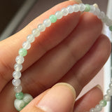 3.6mm A-Grade Natural Jadeite Ruyi Bean Beaded Bracelet No.190509