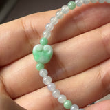 3.6mm A-Grade Natural Jadeite Ruyi Bean Beaded Bracelet No.190509