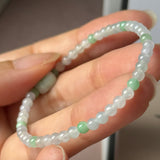 3.6mm A-Grade Natural Jadeite Ruyi Bean Beaded Bracelet No.190509