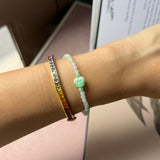 3.6mm A-Grade Natural Jadeite Ruyi Bean Beaded Bracelet No.190509