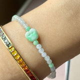 3.6mm A-Grade Natural Jadeite Ruyi Bean Beaded Bracelet No.190509