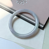 55.1mm A-Grade Natural Lavender Green Jadeite Traditional Round Bangle No.152078
