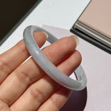 55.1mm A-Grade Natural Lavender Green Jadeite Traditional Round Bangle No.152078