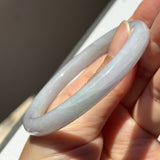 55.1mm A-Grade Natural Lavender Green Jadeite Traditional Round Bangle No.152078