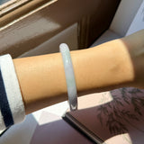 55.1mm A-Grade Natural Lavender Green Jadeite Traditional Round Bangle No.152078