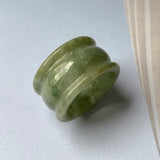 19.3mm A-Grade Natural Light Green Jadeite Archer Ring Band No.161603