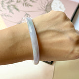 55.1mm A-Grade Natural Lavender Green Jadeite Traditional Round Bangle No.152078