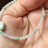 3.6mm A-Grade Natural Jadeite Ruyi Bean Beaded Bracelet No.190507