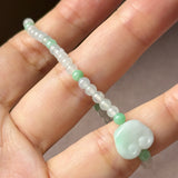 3.6mm A-Grade Natural Jadeite Ruyi Bean Beaded Bracelet No.190507