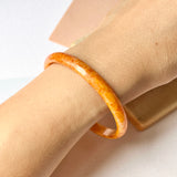 52mm A-Grade Natural Orangey Red Jadeite Modern Round Bangle No.151980