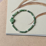 3.6mm A-Grade Natural Jadeite Ruyi Bean Beaded Bracelet No.190508