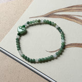 3.6mm A-Grade Natural Jadeite Ruyi Bean Beaded Bracelet No.190508