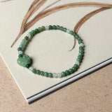 3.6mm A-Grade Natural Jadeite Ruyi Bean Beaded Bracelet No.190508