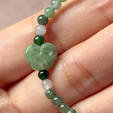 3.6mm A-Grade Natural Jadeite Ruyi Bean Beaded Bracelet No.190508