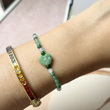 3.6mm A-Grade Natural Jadeite Ruyi Bean Beaded Bracelet No.190508