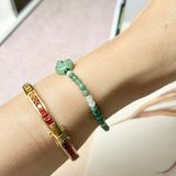 3.6mm A-Grade Natural Jadeite Ruyi Bean Beaded Bracelet No.190508