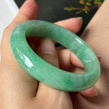 50.8mm A-Grade Green Jadeite Modern Round Bangle(Collector's Item) No.152145
