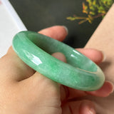 50.8mm A-Grade Green Jadeite Modern Round Bangle(Collector's Item) No.152145