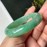 50.8mm A-Grade Green Jadeite Modern Round Bangle(Collector's Item) No.152145