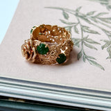 16.2mm Icy A-Grade Natural Imperial Green Jadeite Rosé Ring No.162488