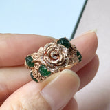 16.2mm Icy A-Grade Natural Imperial Green Jadeite Rosé Ring No.162488