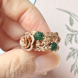 16.2mm Icy A-Grade Natural Imperial Green Jadeite Rosé Ring No.162488