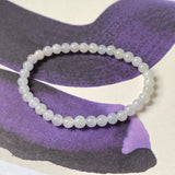 5.5mm A-Grade Natural Light Lavender Jadeite Beaded Bracelet No.190389